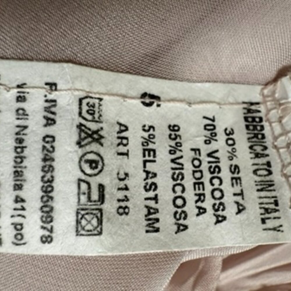 Made In Italy‎ Sheer Powder PinkTop Asymmetric Girl Flowy 3/4 Sleeves - Picture 7 of 7
